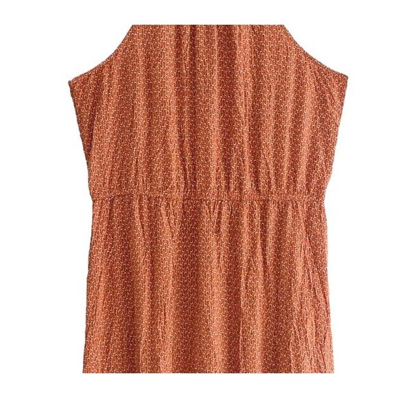 Old Navy Floral Halter Maxi Dress XXL Orange Sleeveless Tiered Flowy - Picture 5 of 12